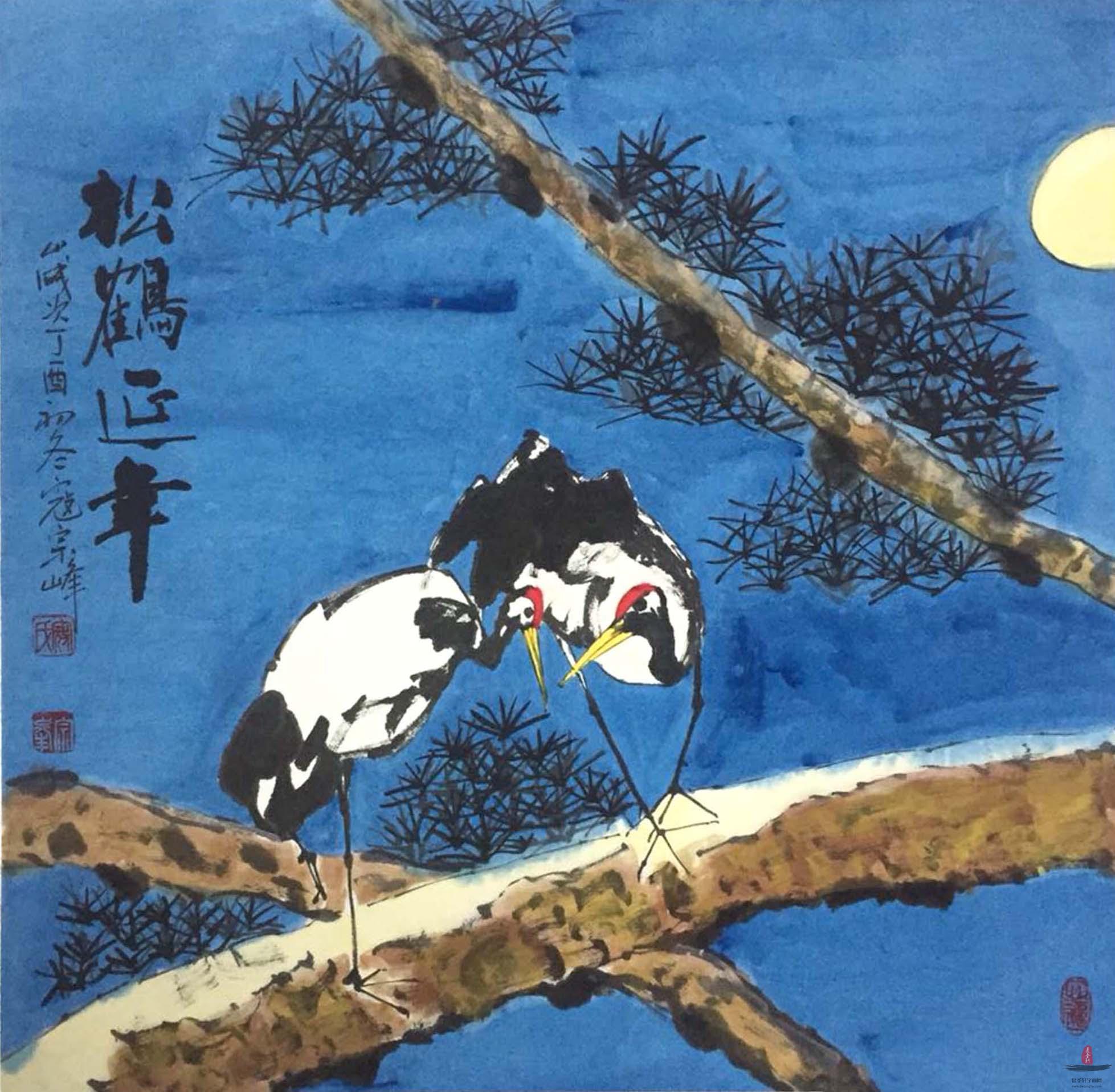 寇宗峰动物画《松鹤延年》